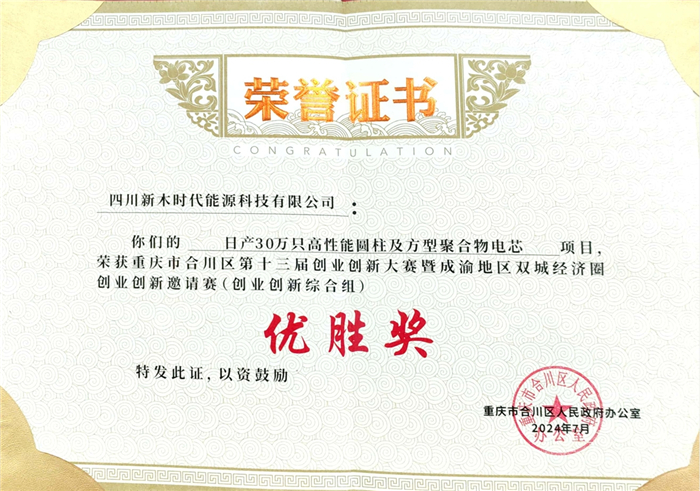 重庆参赛证书